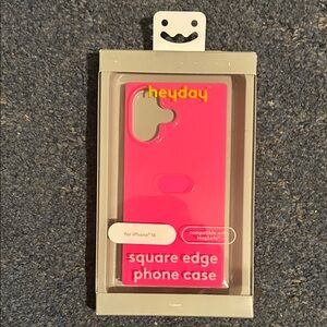 Heyday Vibrant Pink Square Edge Case for iPhone 16